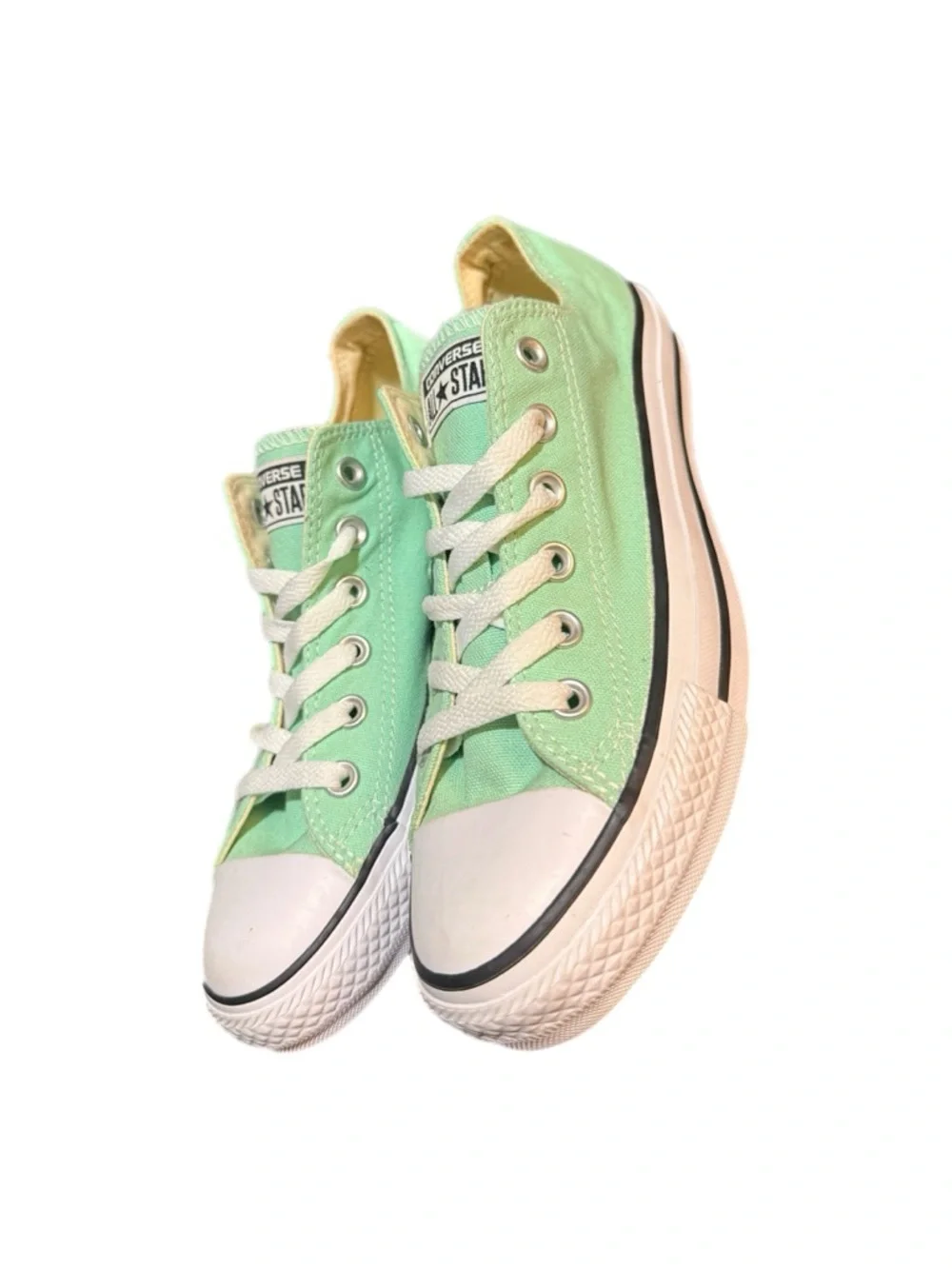 Converse Low Top Sneakers - Mint Green and White - Picture 3 of 5